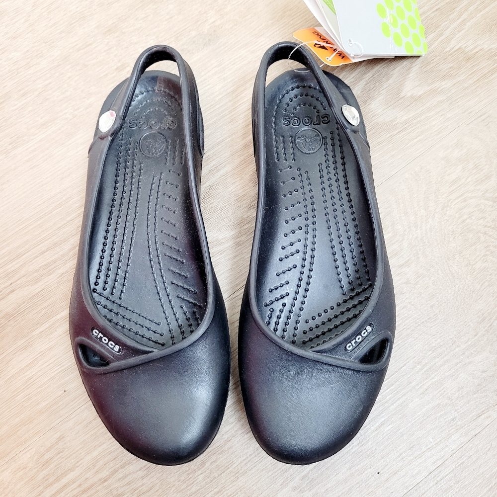 CROCS | Black Diamond Slingback Flats